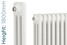 RE-3-1800-TH - Reina Colona White 3 Column Radiator H1800mm x W380mm RE-3-1800-TH - Reina Colona White 3 Column Radiator H1800mm x W380mm